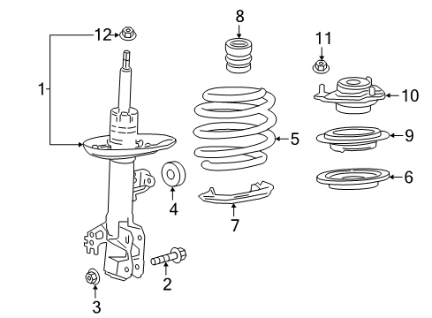 2020 Toyota Camry Struts & Components Diagram 3 - Thumbnail