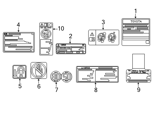 2018 Toyota C-HR Information Labels Diagram
