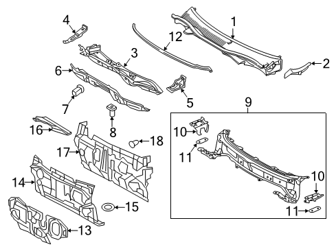 2016 Toyota Camry Dash Panel, Front Diagram for 55101-06471