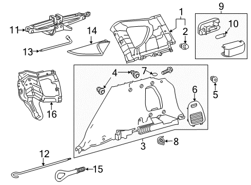 2015 Toyota RAV4 Interior Trim - Quarter Panels Diagram