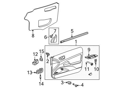 2007 Scion tC Interior Trim - Door Diagram