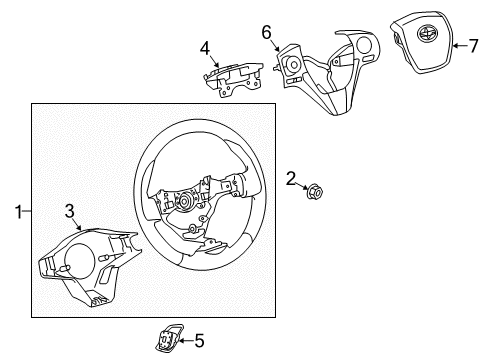 2018 Toyota Corolla iM Steering Wheel & Trim Diagram