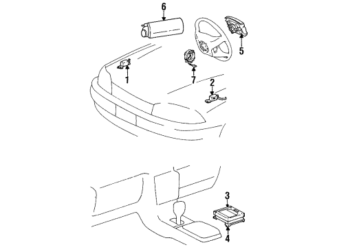 1992 Toyota Camry Air Bag Components Diagram