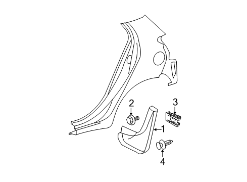 2011 Toyota Yaris Exterior Trim - Quarter Panel Diagram 2 - Thumbnail