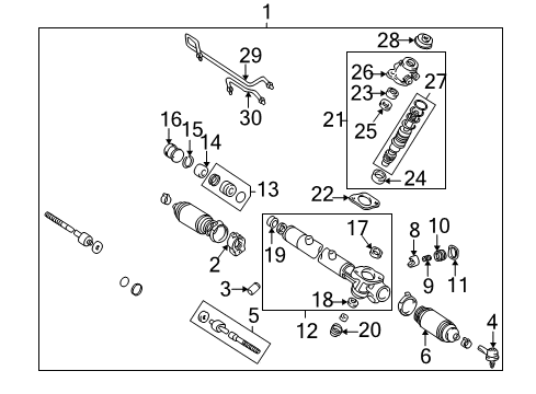 2000 Toyota Avalon Tie Rod Boot Diagram for 45535-07010