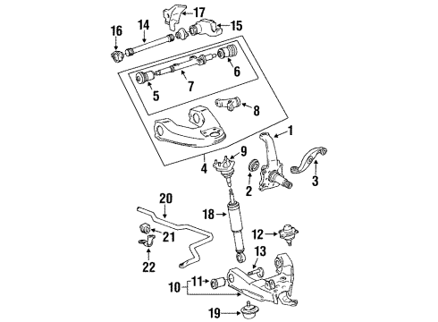 1990 Toyota 4Runner Front Suspension Components Diagram 2 - Thumbnail