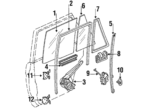 1989 Toyota Tercel Glass - Rear Door Diagram