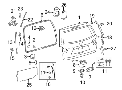 2021 Toyota Sequoia Gate & Hardware Diagram