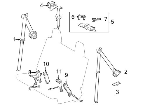 2025 Toyota Grand Highlander Third Row Seat Belts Diagram