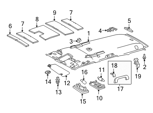 2024 Toyota 4Runner Interior Trim - Roof Diagram