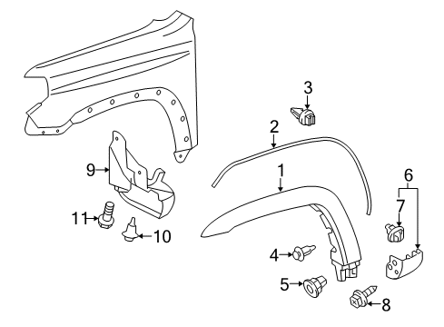 2024 Toyota 4Runner Exterior Trim - Fender Diagram
