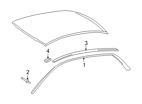 2008 Toyota Avalon Exterior Trim - Roof Diagram 2 - Thumbnail