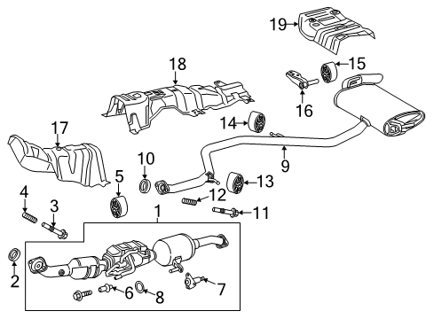 2017 Toyota Prius Prime Exhaust Components Diagram