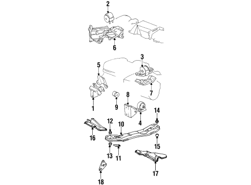 1985 Toyota Camry Engine Mounting Diagram 2 - Thumbnail