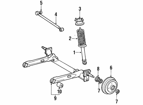 1988 Toyota Tercel Axle Housing - Rear Diagram