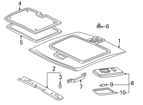 1998 Toyota RAV4 Interior Trim - Roof Diagram 3 - Thumbnail