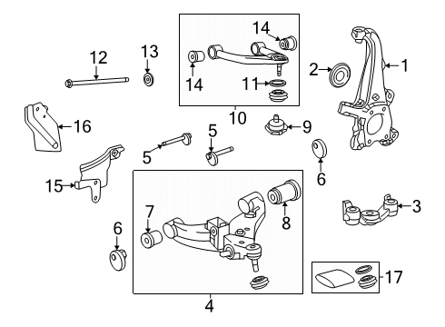 2024 Toyota Land Cruiser Front Suspension Components Diagram