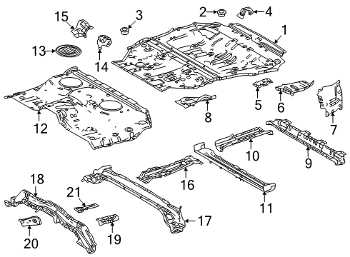 2025 Toyota Land Cruiser Rear Floor & Rails Diagram