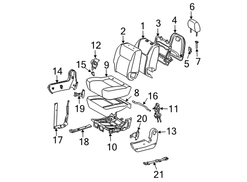 2007 Toyota Sienna Rear Seat Components Diagram 5 - Thumbnail