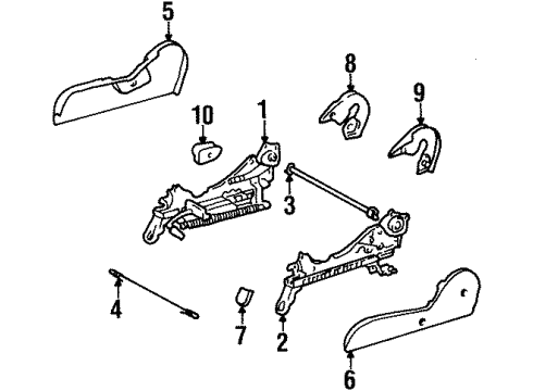 1998 Toyota T100 Seats & Track Components Diagram 2 - Thumbnail