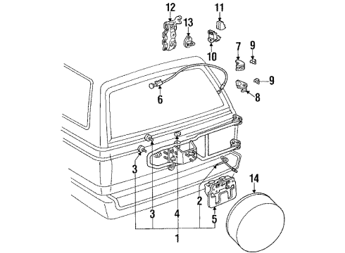 1990 Toyota 4Runner Spare Tire Carrier Diagram