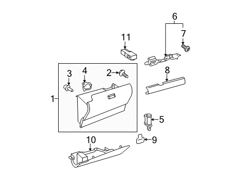 2009 Toyota Prius Glove Box Diagram