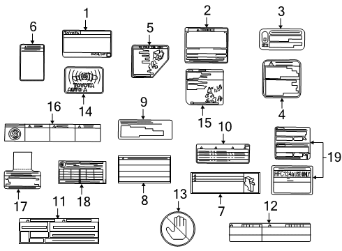 2017 Toyota Land Cruiser Information Labels Diagram