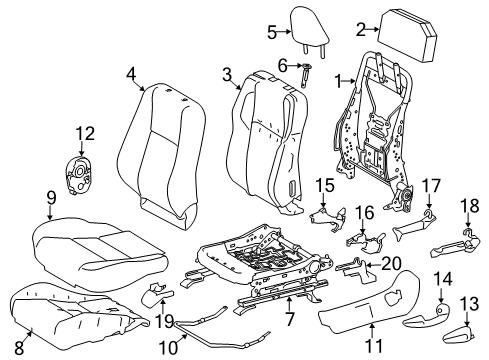 2013 Toyota RAV4 Driver Seat Components Diagram 2 - Thumbnail