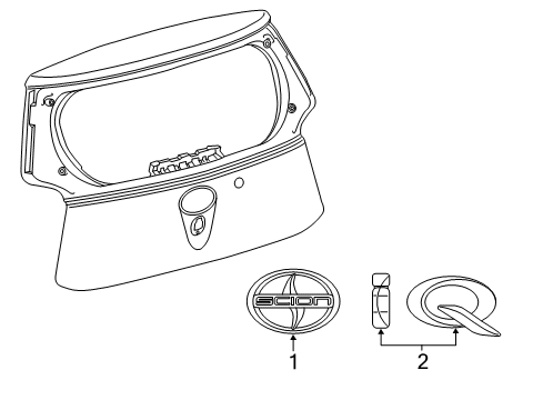 2012 Scion iQ Exterior Trim - Lift Gate Diagram