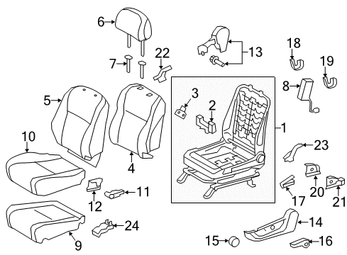 2013 Toyota Highlander Adjust Handle, Gray, Driver Side Diagram for 72495-0R010-B1