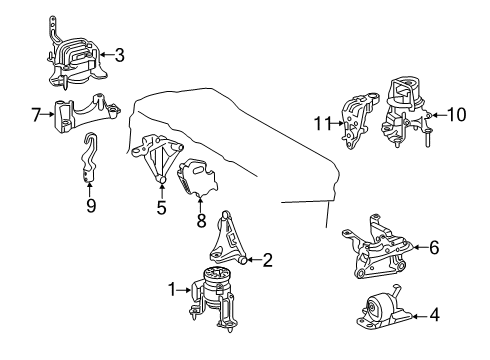 2025 Toyota RAV4 Engine & Trans Mounting Diagram 2 - Thumbnail