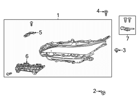 2024 Toyota Venza Headlamp Components - Headlights Diagram 2 - Thumbnail