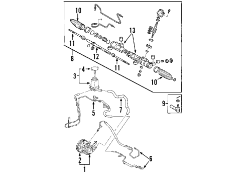 2007 Toyota Matrix P/S Pump & Hoses Diagram