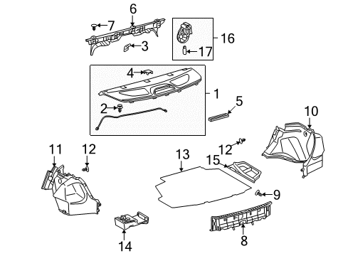 2010 Toyota Corolla Interior Trim - Rear Body Diagram