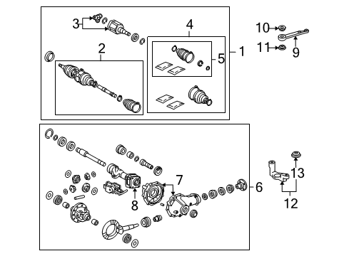 2014 Toyota Tacoma Carrier & Front Axles Diagram