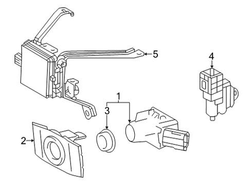 2020 Toyota Mirai Electrical Components - Front Bumper Diagram