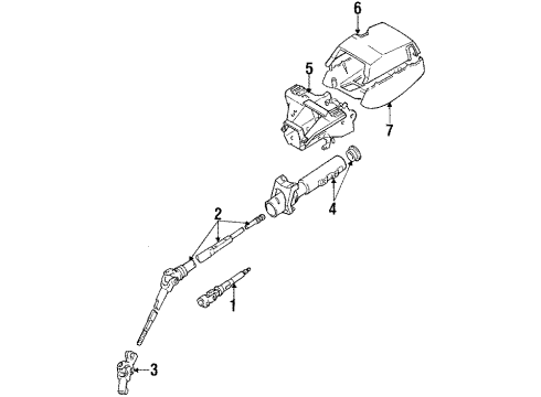 1988 Toyota Cressida Steering Column & Wheel Diagram