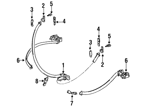 1992 Toyota Tercel Guide, Inner Passenger Side Diagram for 73101-16020-04
