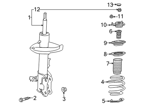 2024 Toyota Venza Struts & Components Diagram
