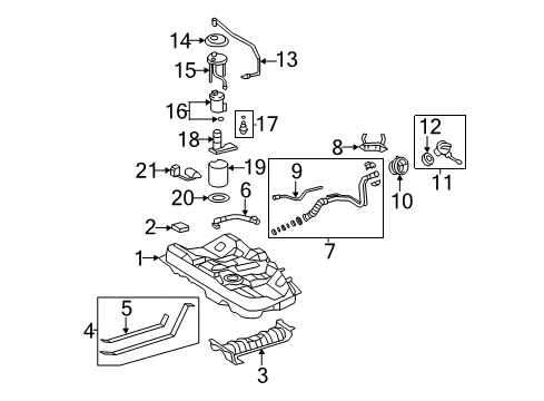 2011 Toyota Camry Filler Cap Diagram for 77300-06050