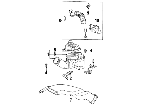 1996 Toyota Paseo Vent Hose Diagram for 12261-11190
