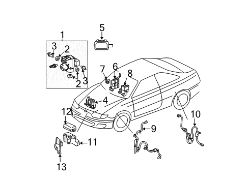 2005 Toyota Camry ABS Components Diagram
