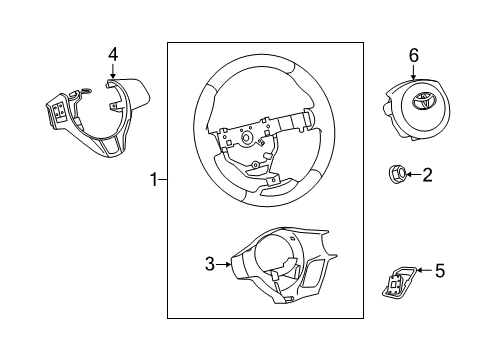 2018 Toyota Yaris Steering Wheel & Trim Diagram