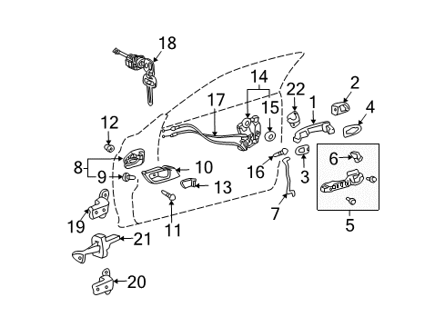2004 Toyota Solara Front Door Diagram 3 - Thumbnail