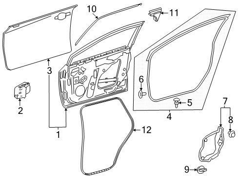 2025 Toyota Land Cruiser Door & Components Diagram