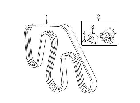 2003 Toyota 4Runner Belts & Pulleys - Belts Diagram 2 - Thumbnail