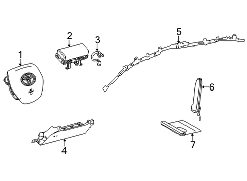 2024 Toyota Venza Air Bag Components Diagram