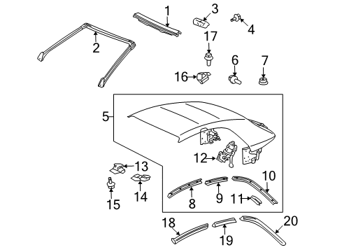 2004 Toyota Solara Top Cover & Components Diagram