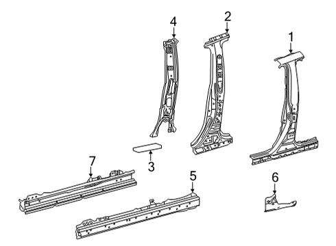 2024 Toyota Venza Center Pillar & Rocker Diagram