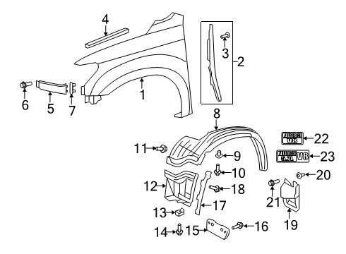 2009 Toyota Tundra Exterior Trim - Fender Diagram
